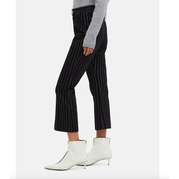 Derek Lam Crosby Striped Velvet Crop 